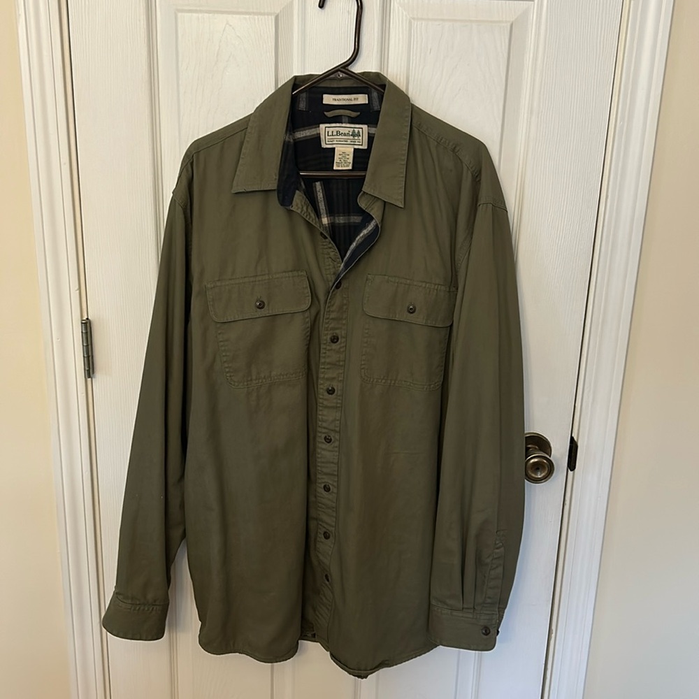 LL Bean Flannel Lined Button Down